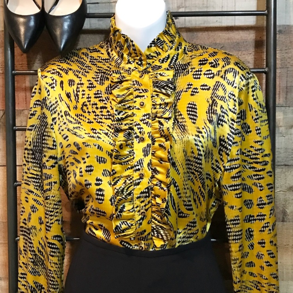 | st. john | Silk Ruffle Blouse - Picture 2 of 8